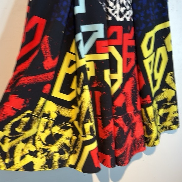 Agnes B. With artists Lek&amp;Sowat graffiti geometric print skirt size 36 - Picture 5 of 7
